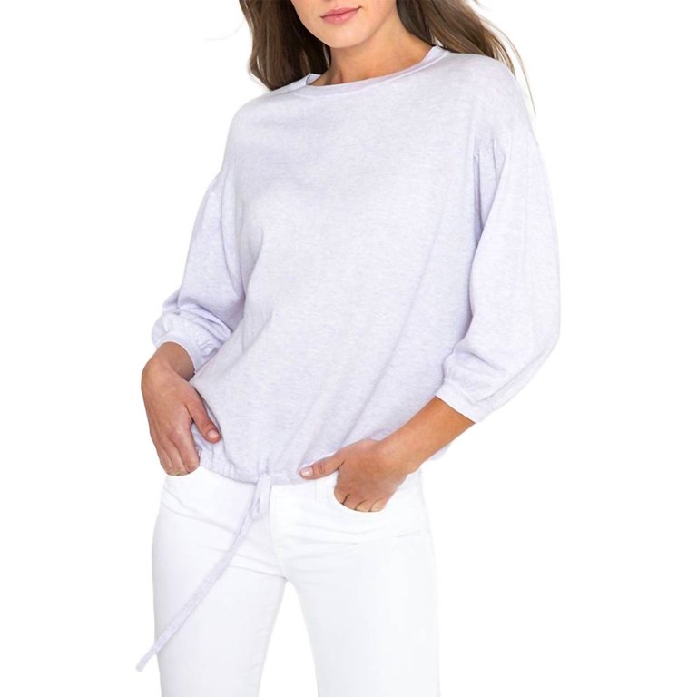 Gathered Sleeve Sweater - Lavender