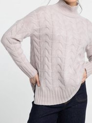 Luxe Cable Funnel Sweater - Dune