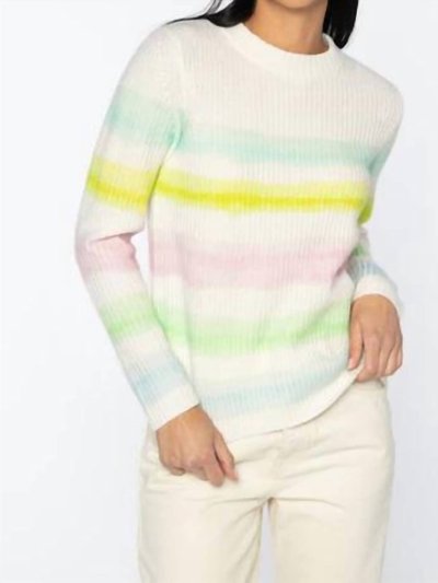 Kinross Painted Stripe Crew Sweater In Ivory/Multi product