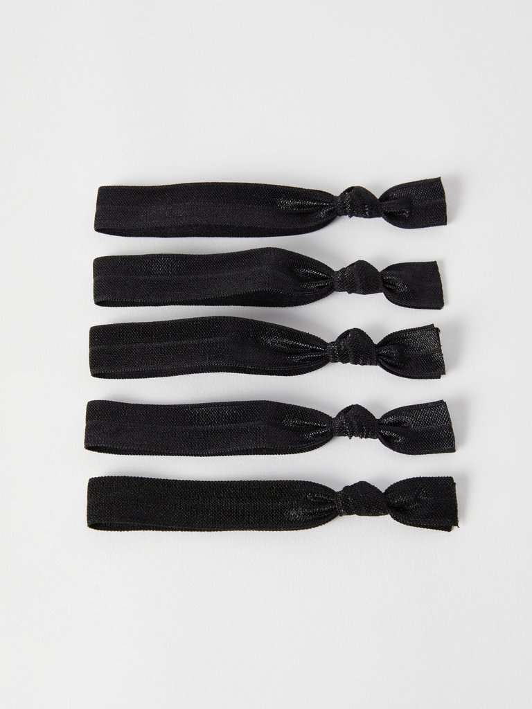 5-Pack Solid Hair Ties - Blackout