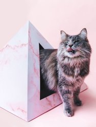 Cardboard Cat Pyramid - Rose Quartz