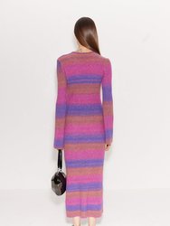 Axon Dress In Distorted Stripe