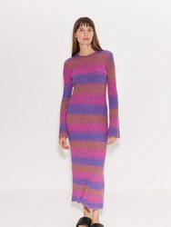 Axon Dress In Distorted Stripe - Distorted Stripe