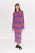 Axon Dress In Distorted Stripe - Distorted Stripe