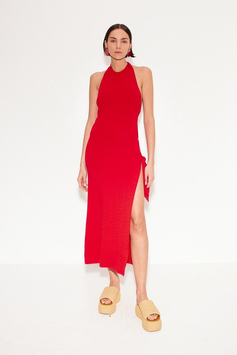Knits By Junjo Dress In Retro Red - Retro Red