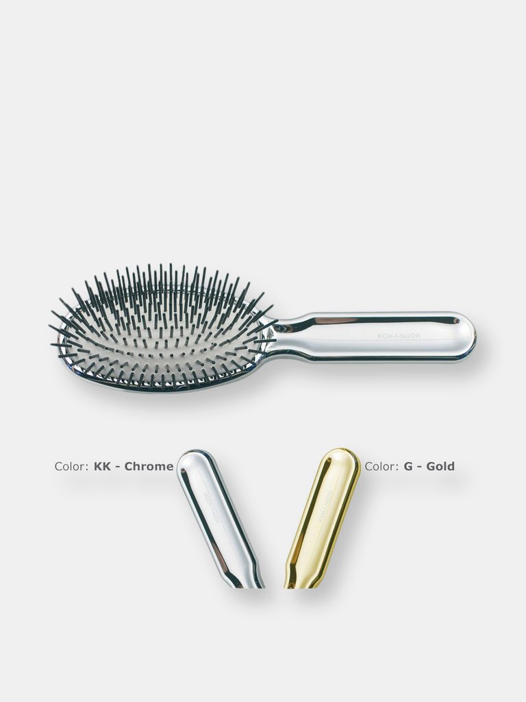 Metalli Pneumatic Oval Nylon Pin Hairbrush - Chrome