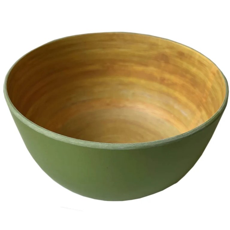 5 1/2 Inch Wide Assorted Color Bamboo With Melamine Bowl