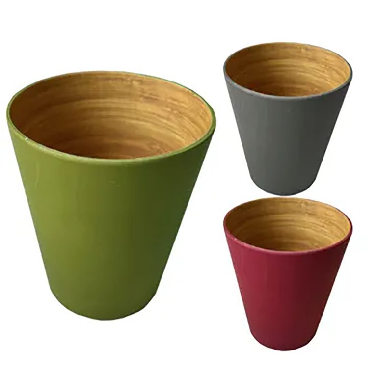 Assorted Color Bamboo With Melamine Drinking Cups