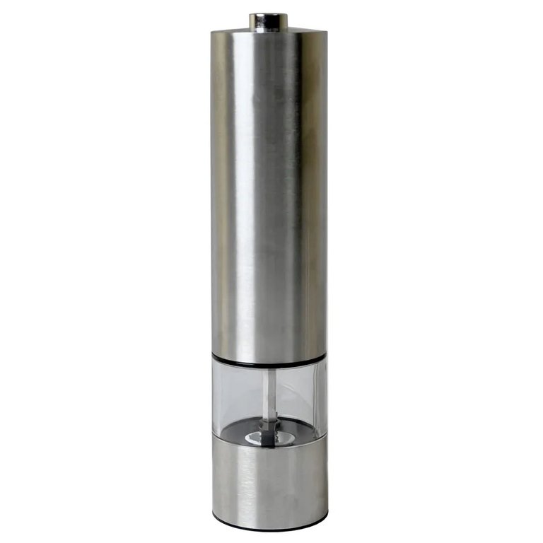 Stainless Steel Battery-Operated Salt And Pepper Grinder - Silver