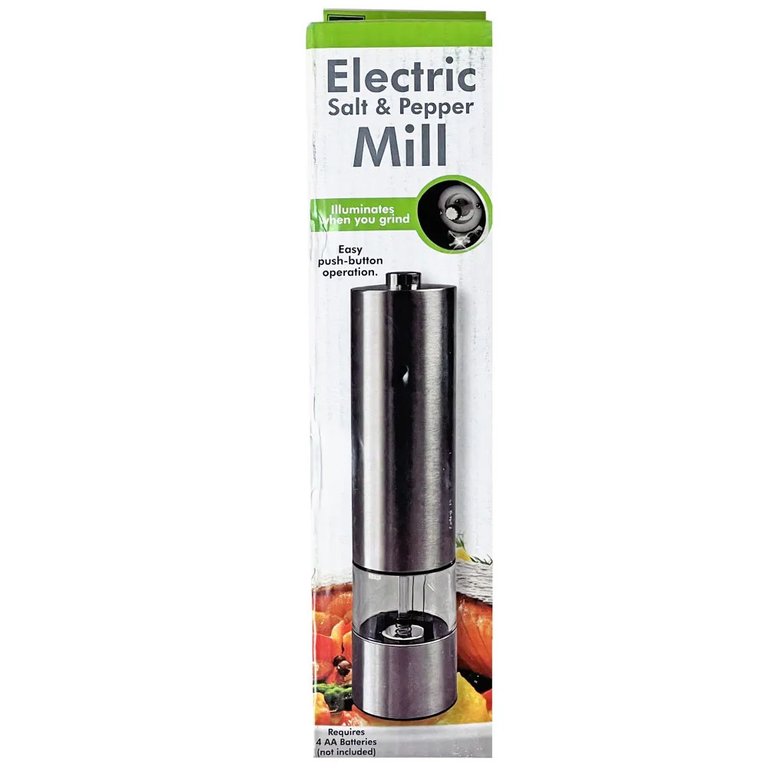 Stainless Steel Battery-Operated Salt And Pepper Grinder