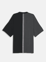Color Blocked Oversize Tee with Reflective Tape - Black