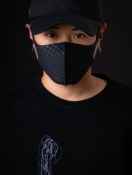 Konus Brand Anti Bacterial Houndstooth 3D Mask in Black - Black