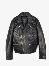 Konus Lamb Skin Moto Leather Jacket in Black - BLACK