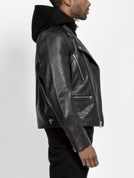 Konus Lamb Skin Moto Leather Jacket in Black