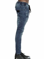 Konus Men's Drawcord Jeans in Indigo