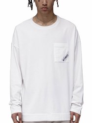 Long Sleeve Oversize Pocket Tee - White - White