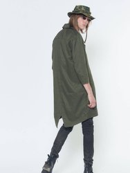 Men's 3Q Sleeve Fish Tail Coat - Olive