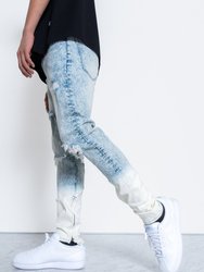 Men's Acid Washed Jean - Blue