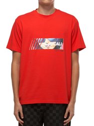 Men's Anime Graphic Tee - Red
