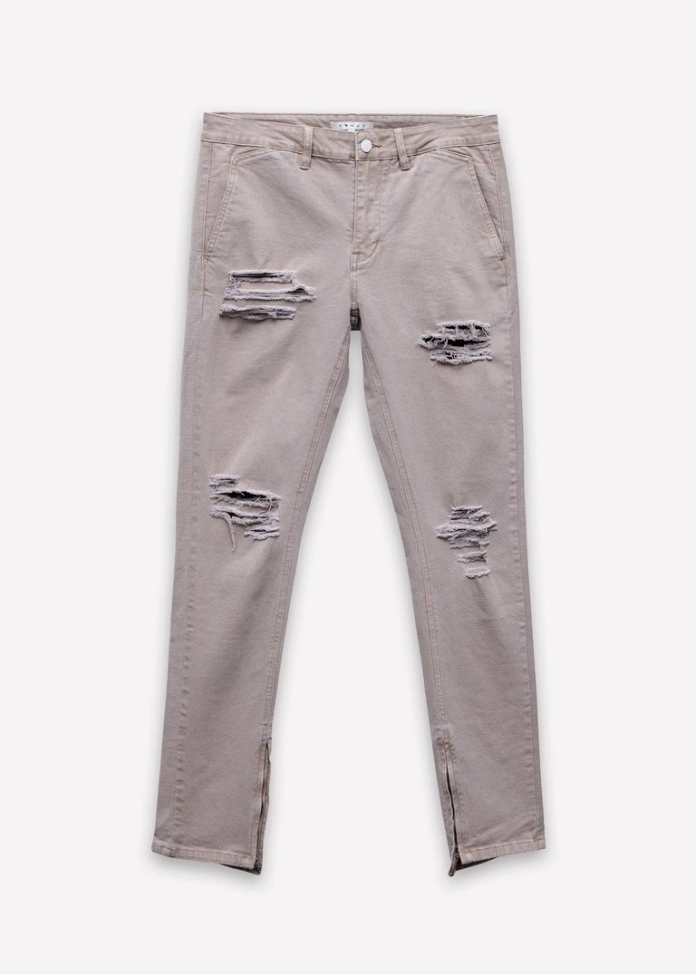 Men's Ankle Zipper Pants In Taupe - Taupe