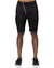 Men's Asymmetrical Zipper Fly Shorts - Black