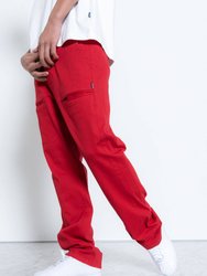 Men's Baggy Chino Pants In Red