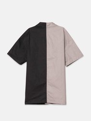 Men's Bellow Pocket Oversize Short Sleeve Shirt In Black Khaki