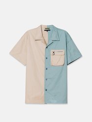 Men's Bellow Pocket Oversize Short Sleeve Shirt In Khaki - Khaki