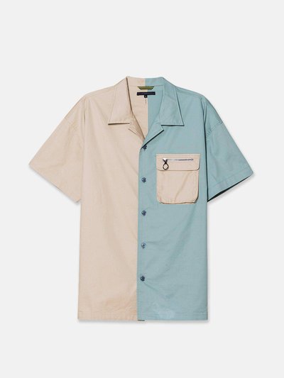 Konus Men's Bellow Pocket Oversize Short Sleeve Shirt In Khaki product
