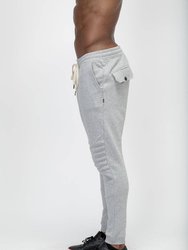 Men's Biker Style Joggers In Grey