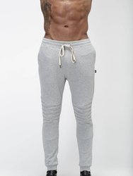 Men's Biker Style Joggers In Grey - Grey