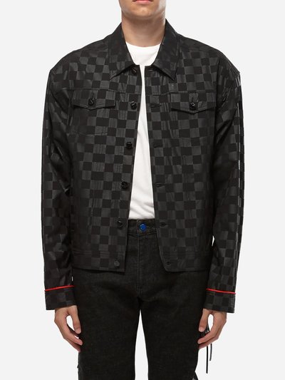 Konus Men's Black Checkered Trucker Jacket product