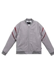 Men's Bomber Jacket with Zipper Details In Grey