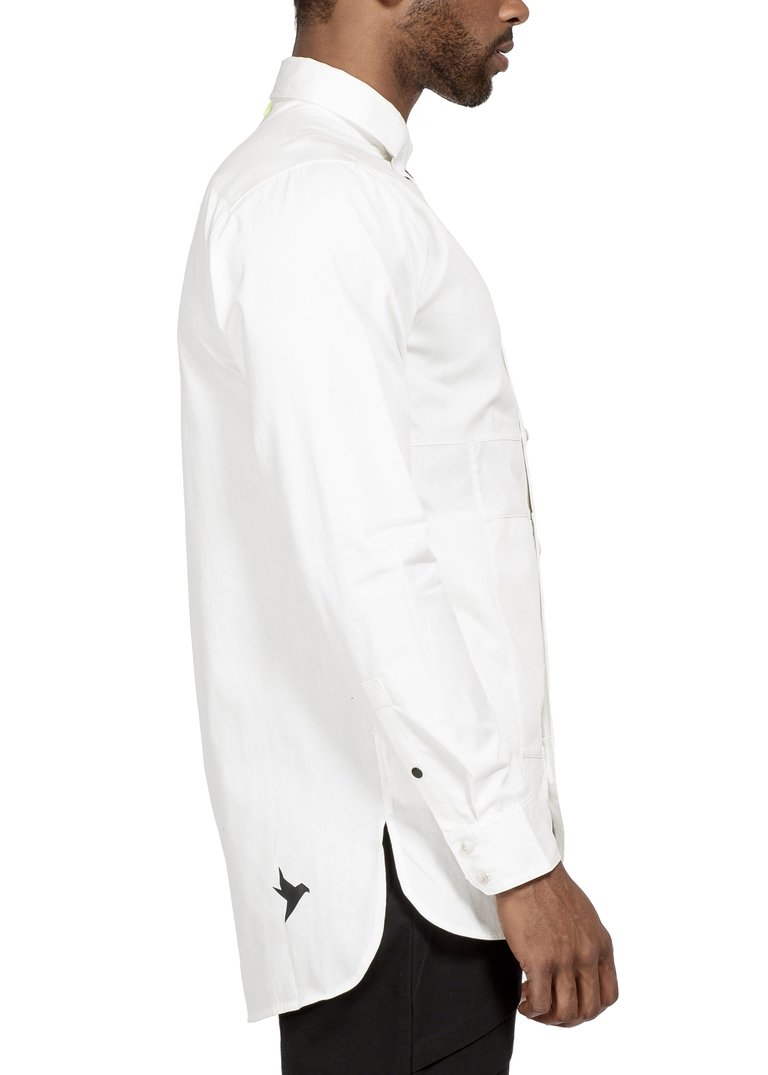 Men's Button Down/Duel In White