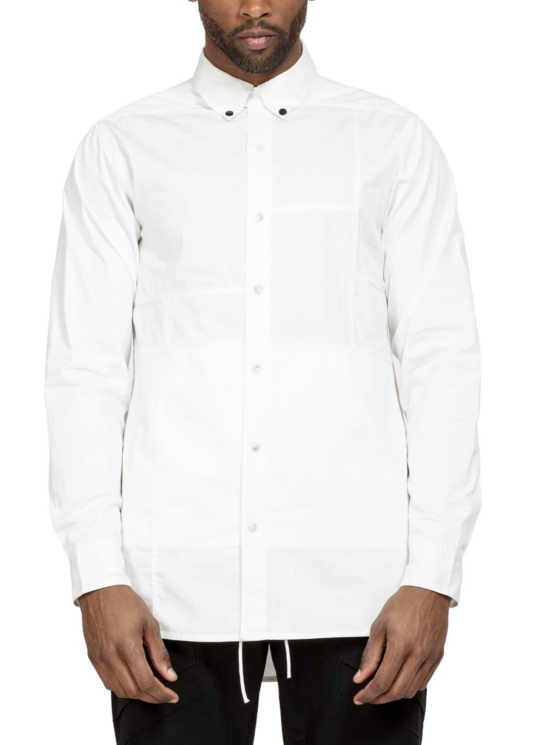 Men's Button Down/Duel In White - White