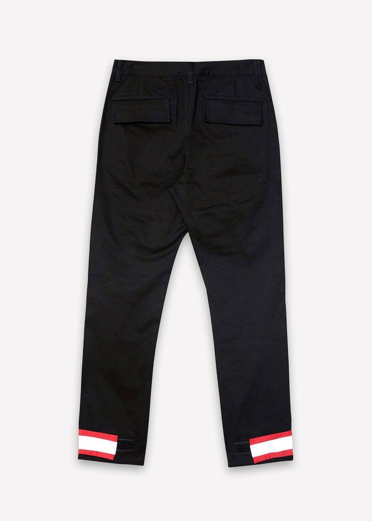 Men's Cargo Pants with Reflective Tape In Black - Black