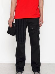 Men's Cargo Pants with Removable Pocket - Black - Black