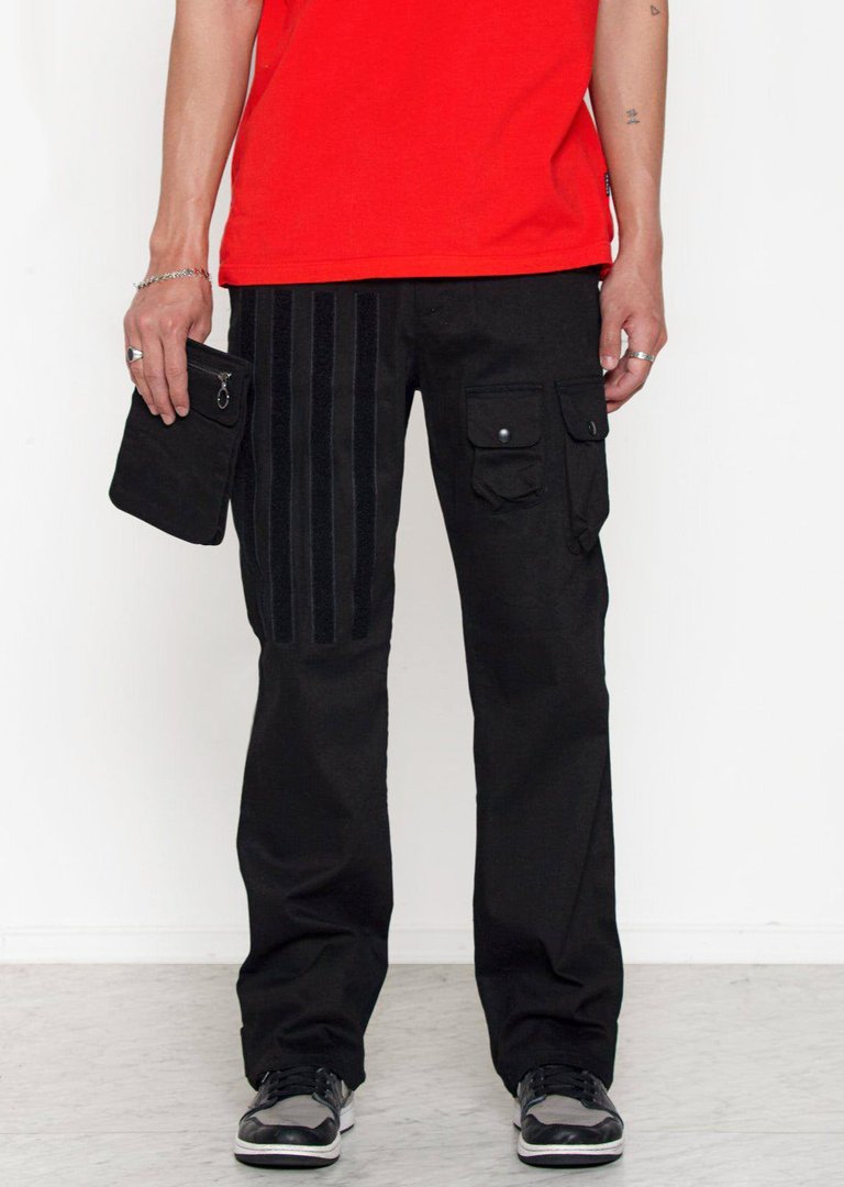 Men's Cargo Pants with Removable Pocket - Black - Black