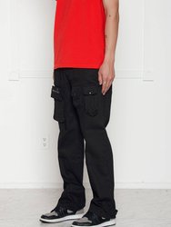 Men's Cargo Pants with Removable Pocket - Black