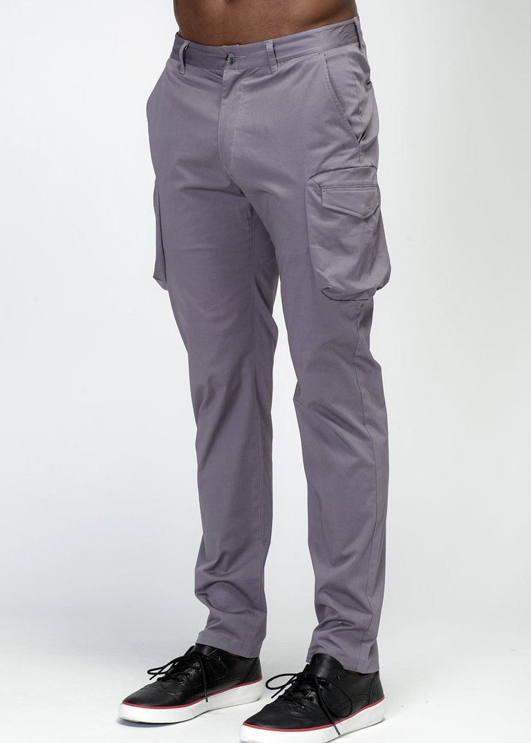 Men's Cargo Pocket Jogger With Side Stripe In Purple