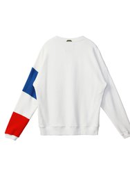 Men's Color Blocked Sweatshirt In White