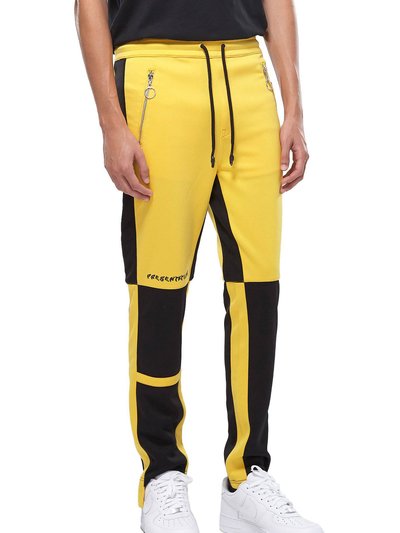 Konus Men's Color Blocked Track pants In Yellow product