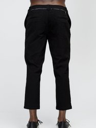 Men's Cropped Side Zip Pants In Black