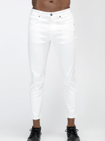 Konus Men's Cropped Twill Pant With Dart Detail In White product