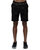 Men's Cuffed Shorts With Floral Print In Black - Black