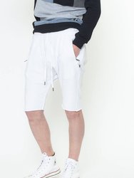 Men's Cutoff French Terry Shorts In White