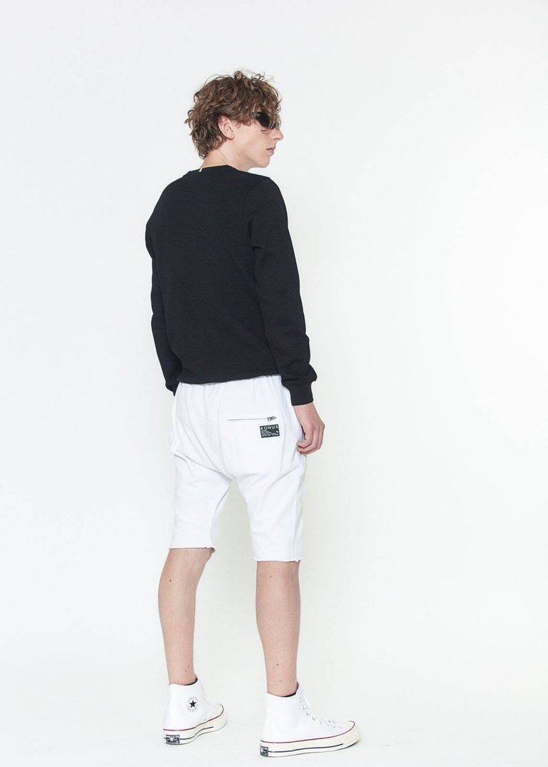 Men's Cutoff French Terry Shorts In White