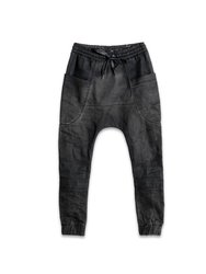 Men's Drop Crotch Sweatpants In Black