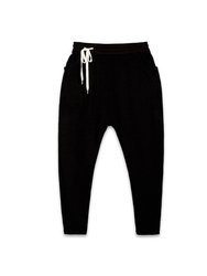 Men's Drop Crotch Sweatpants In Black