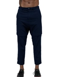Men's Drop Crotch Tapered Stretch Twill Pants - Navy